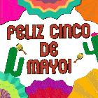a colorful poster that says feliz cinco de mayo on it