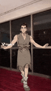 a cartoon character is standing in front of a window with the letters viggle.ai visible
