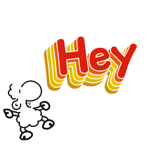 Sheepworld Hey Sticker - Sheepworld Hey Hi Stickers