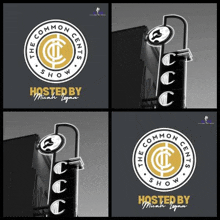 four different logos for the common cents show hosted by michelle logan
