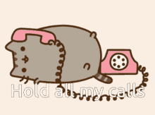 Hold All My Calls Pusheen GIF - Hold All My Calls Pusheen Phone Call GIFs