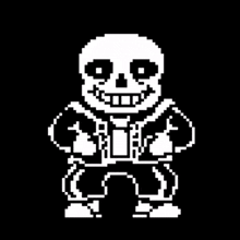 a pixel art drawing of sans from undertale