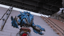 a monster is standing on a set of stairs