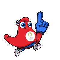 a mascot for the paris 2024 olympics is giving a thumbs up