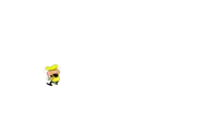 a drawing of a cartoon character with a yellow hat and white gloves