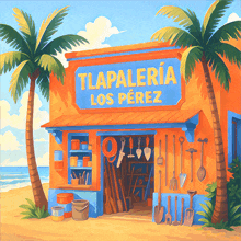 a cartoon illustration of a store called tlapaleria los perez