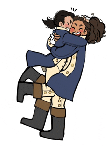 a man is holding another man in his arms and hugging him .