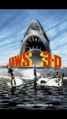 movies jaws3d shark movie poster