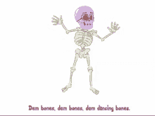 babyskullz dem bones skeleton dance purple skull