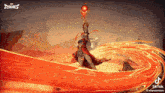 a video game character holding a red ball with the words rivals written on the bottom