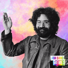 a black and white photo of a man with a beard and the words jam band memes below him