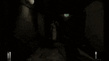 a screenshot of a video game with a green exit sign in the background