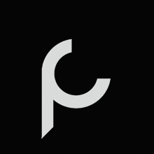 the letter p is surrounded by colorful circles and lines