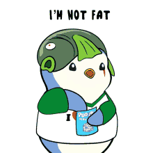 workout gym eating fat penguin