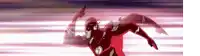 a cartoon of the flash running with a cape on