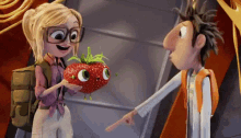 cloudywithachanceofmeatballs strawberry scared what cute
