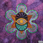 a colorful stained glass design with pixiz written on the bottom right corner