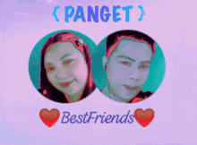 a picture of a man and a woman with the words " bestfriends " below them