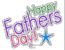 a happy father 's day card with a blue star