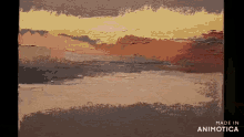 a painting of a landscape with the words made in animatica at the bottom