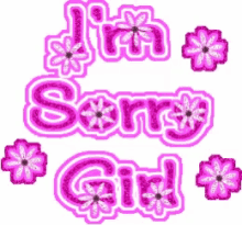 Im Sorry Girl Pink Glitter GIF
