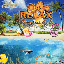 Garfield Relax GIF - Garfield Relax Ocean GIFs