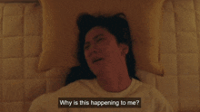 a woman is laying in a bed and says " young-joo time for dinner "
