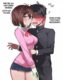 a cartoon of a boy and a girl with pat pat written on the bottom