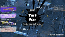 a video game called turf war is being played