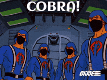 a group of gi joe soldiers wearing blue uniforms and masks