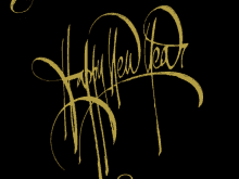 a black background with yellow lines and letters