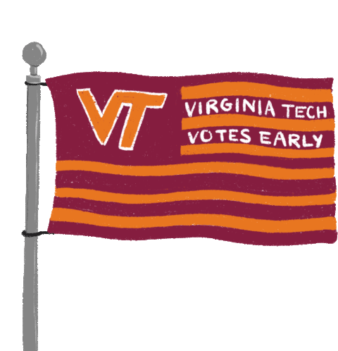 Virginia Tech Votes Early Vt Sticker - Virginia Tech Votes Early Vt Virginia Tech Stickers