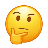 a thinking smiley face with a hand on it 's chin