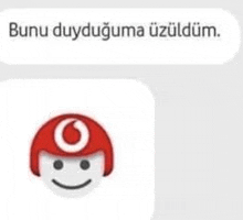 a screenshot of a text message with a vodafone logo on it