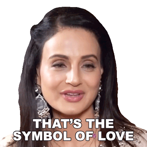 That'S The Symbol Of Love Ameesha Patel Sticker - That'S The Symbol Of Love Ameesha Patel Pinkvilla Stickers