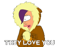 They Love You Turanga Leela Sticker - They Love You Turanga Leela Futurama Stickers