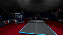 a virtual reality ping pong game is being played on a ping pong table