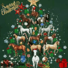 Merry Christmas Horse GIF - Merry Christmas Horse Christmas Tree GIFs