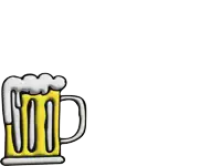 a drawing of a beer mug with foam on top