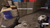 a screen shot of a video game with the words opponents found the bombs