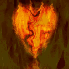 burning heart flames fire burn