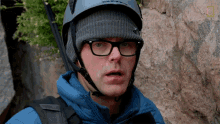 Oh No Bobby Bones And Caitlin Parker Descend A Cliff GIF - Oh No Bobby Bones And Caitlin Parker Descend A Cliff Running Wild With Bear Grylls GIFs