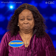 Holding Back Laughter Christianah GIF - Holding Back Laughter Christianah Family Feud Canada GIFs