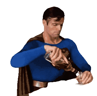 Superman Drinking Sticker - Superman Drinking Transparent Stickers