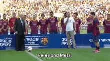 President Shimon Peres And Leo Messi GIF - Football Messi Peres GIFs