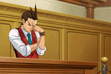 Ace Attorney Apollo Justice GIF - Ace Attorney Apollo Justice Think Eyes Closed GIFs