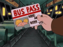 Hey Arnold Bus Pass GIF - Busspass Heyarnold GIFs