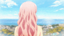 a picture of a girl with pink hair