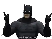 a picture of batman with the website getmorphin.com underneath