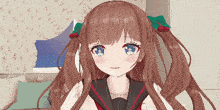 a pixel art drawing of a girl with long brown hair